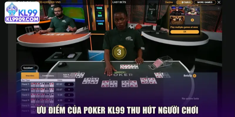 Ưu điểm của game poker tại nhà cái KL99